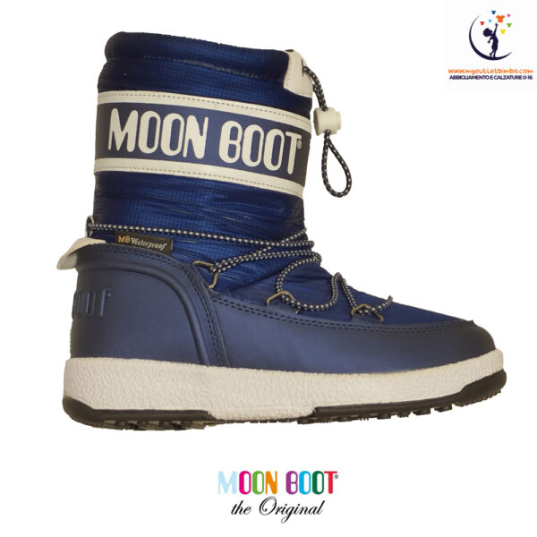 scarpe doposci da BAMBINO MOON BOOT JR sport blu e bianco caldo e impermeabile