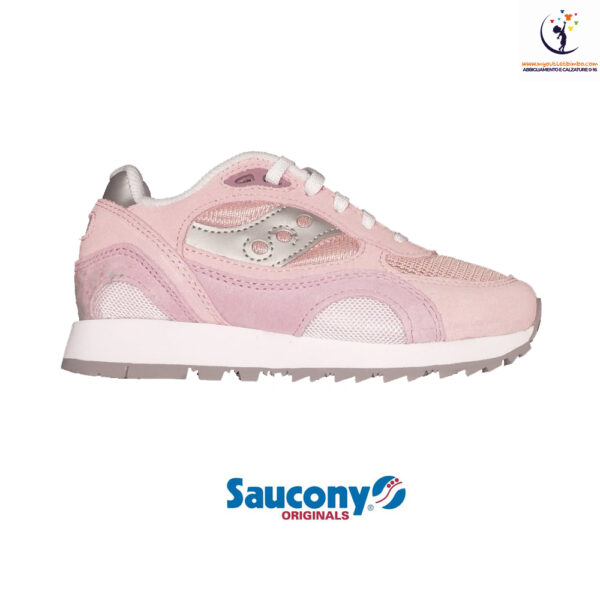 scarpe da bambina SAUCONY shadow sneakers pink grey con laccio