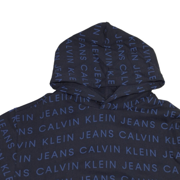 felpa da bambino calvin klein con cappuccio CKJ AOP HOODIE BLU - immagine 3