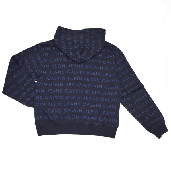 felpa da bambino calvin klein con cappuccio CKJ AOP HOODIE BLU - immagine 2